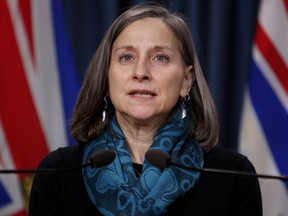 Chief Coroner Lisa Lapointe provides an update on illicit drug toxicity deaths in the province during a press conference at B.C. Legislature in Victoria, B.C., on Monday, February 24, 2020.