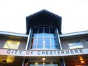The entrance to the City of Chestermere building is shown on Thursday, November 2, 2023. 