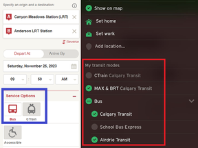 Calgary Transit trip planning tools