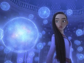 Asha, voiced by Ariana DeBose, in a scene from the animated film Wish.