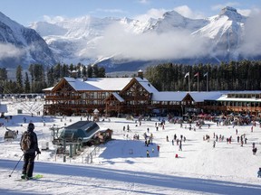 Ski season has started in Alberta as two resorts in the Canadian Rockies, west of Calgary, opened Friday morning. Skiers at the Lake Louise ski resort near Lake Louise, Alta., are shown on Saturday, Nov. 24, 2018.