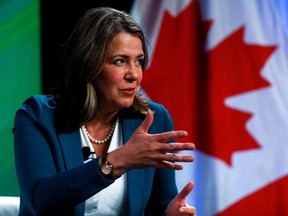 Alberta Premier Danielle Smith speaks during the Canada Strong and Free Networking Conference in Ottawa on March 23, 2023.
