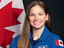 Canadian Space Agency astronaut Jenni Gibbons poses October 10, 2023 for a portrait at the CSA headquarters in Longueuil, Quebec.