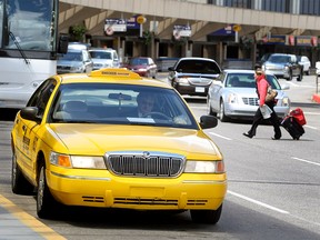 A taxi at the Calgary airport