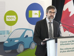 Steven Guilbeault speaking on electric vehicles
