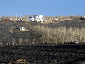 A grassfire that has been extinguished northwest of Calgary