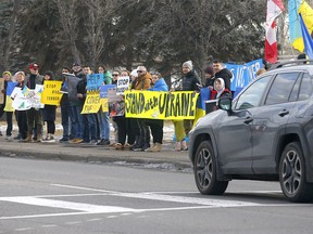 Rally for Ukraine held in Calgary on Dec. 31, 2023
