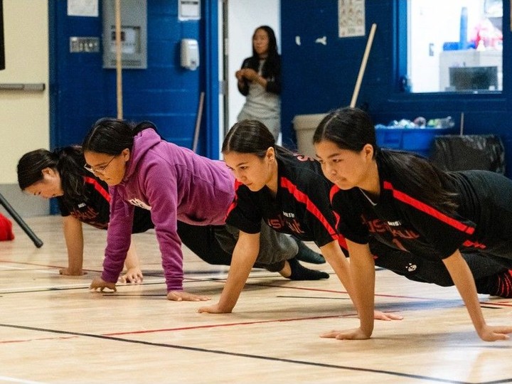  Inuit games at Jens Haven Memorial School in Nain, Newfoundland and Labrador. Courtesy, Tamara Elliott