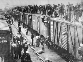 Riding the rails in Canada during the great depression when tens of thousands of men went back and forth on freight trains across the country looking for work.