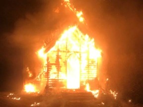 Alberta RCMP are investigating suspected arson at two churches, The United Church and the The Glenreagh Church, in Barrhead on Dec. 7, 2023.