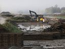 Trans Mountain pipeline construction in Abbotsford, B.C., on November 29, 2023. 