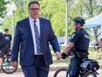 Jason Nixon walks in to Government House as Alberta Premier Danielle Smith prepares to announce her cabinet on Friday, June 9, 2023 in Edmonton.