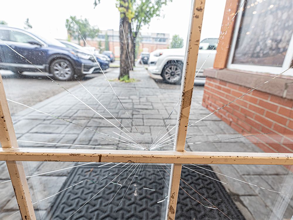  the windows and glass doors of a business at falconridge plaza were shattered and broken during a clash between two eritrean groups with conflicting views of their home country’s politics. photos were captured on monday, sept. 4, 2023.