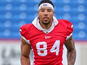 Calgary Stampeders wide receiver Reggie Begelton at practice at McMahon Stadium in Calgary on Tuesday, September 26, 2023.
