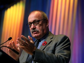 Municipal Affairs Minister Ric McIver speaks at the Rural Municipalities of Alberta 2023 fall convention in Edmonton on Nov. 7, 2023.