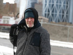 Roger Jalsich, preparing to live on the streets amid a cold snap in Calgary
