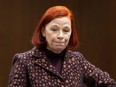 Catherine Tait, CBC president and CEO, waits to appear before the House of Commons heritage committee, in Ottawa on Jan. 30, 2024.