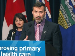 Health Minister Adriana LaGrange and Dr. Paul Parks provided an update on the status of ongoing joint work to stabilize primary health care in Alberta at the McDougall Centre in Calgary on Thursday, December 21, 2023.