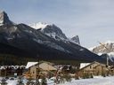 Controversy continues to swirl in Canmore surrounding a proposed residential development that would double the town's population. This photo shows earlier developments
near Three Sisters in Canmore, as seen in January 2013.
