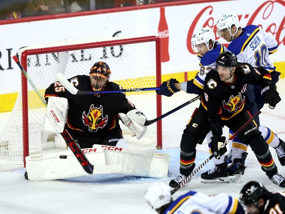 Flames blow lead, suffer painful loss to Blues on last-minute goal ...