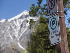 Parking signs in Banff