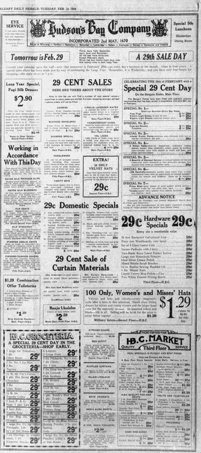 Calgary Herald, Feb. 28, 1928.