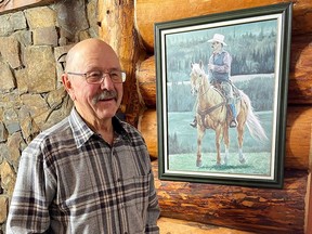 Rodeo legend Tom Bews at his home in Longview, Alberta.