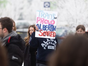 Calgary students participate in school walkouts to protest the Alberta government's proposed policies for transgender youth