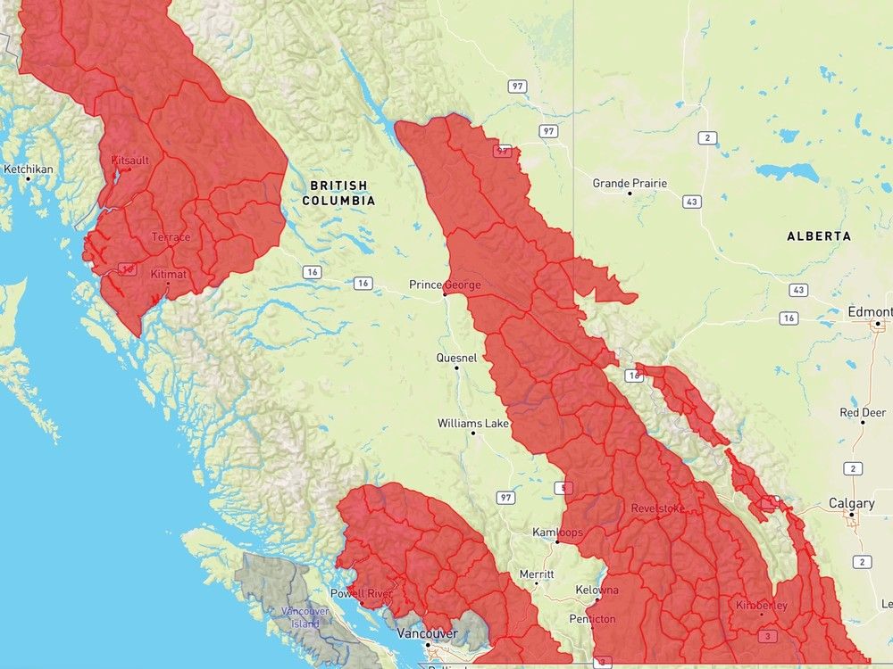 加拿大阿尔伯塔和不列颠哥伦比亚省背乡地区发布雪崩警告