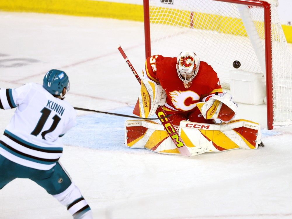 Flames Goalie Dustin Wolf Looks To Learn From Rough Outing Vs. Sharks ...