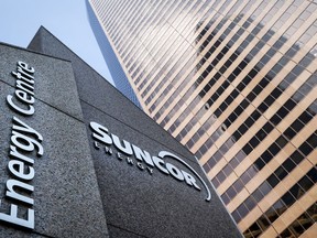 The Suncor Energy Centre picture in downtown Calgary, Alta., Friday, Sept. 16, 2022. The state of Colorado is fining Suncor Energy Inc. US$10.5 million for air pollution violations.