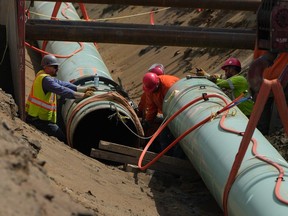 The Trans Mountain pipeline under construction in B.C. Almost all the capacity on the new pipeline is already accounted for amid a boom in Canadian oil production.