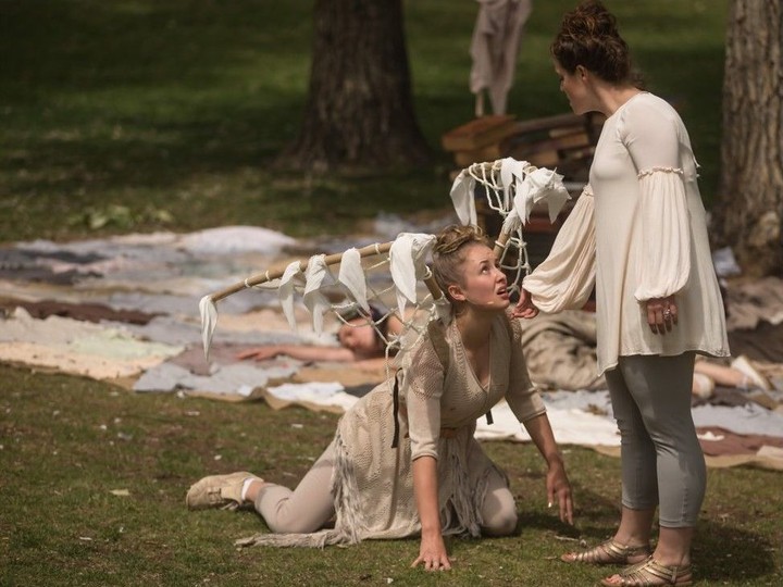  Charlie Gould, left, and Bobbi Goddard performed The Tempest as part of Shakespeare by the Bow in Prince’s Island Park in 2015.