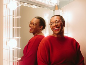 Norma Lewis backstage at the Martha Cohen Theatre