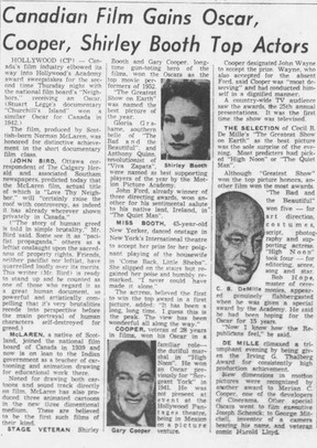 Calgary Herald; March 20, 1953.