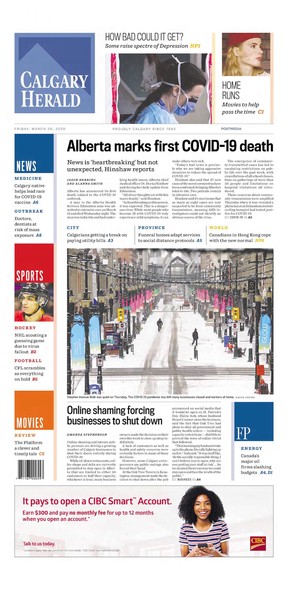 Calgary Herald; March 20, 2020.