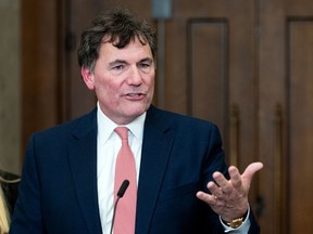 Democratic Institutions Minister Dominic LeBlanc speaks in the Foyer of the House of Commons in Ottawa, on Wednesday, March 20, 2024.