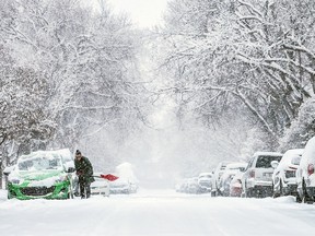 Winter weather in early March in Calgary
