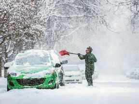 Clearing snow in Calgary