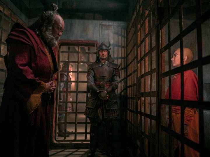  The Last Airbender. Paul Sun-Hyung Lee as Iroh, left, with Gordon Cormier as Aang, right, in season 1 of Avatar: The Last Airbender. Cr. Robert Falconer/Netflix 2024