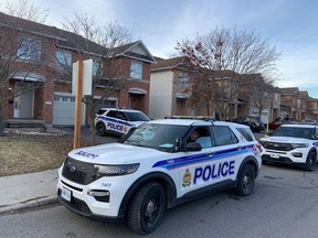 Three police cruisers were parked outside a brick, two-storey home, one of four rowhouses on the south side of Berrigan at the corner of Palmadeo Drive in Barrhaven. The Ottawa Police Service Homicide Unit is investigating the deaths of six people, including four children, who were found at an address on Berrigan Drive just before 11 p.m. last night. One person has been arrested. Blair Crawford, Postmedia