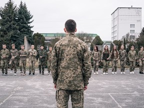 High school students in Makiv participate in a course called 'Protecting Ukraine.'