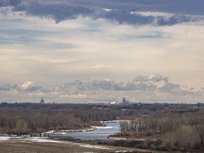 Chinook cloud over the Bow River valley downstream from Carseland, Ab., on Tuesday, April 2, 2024.