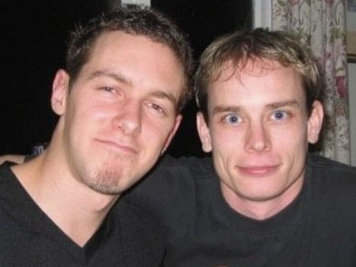  Murder victim Joel Aaron Clark, left, is seen in an undated photo with friend Derek Henson. Henson says Clark had deep ties to Ukraine and at one time aided those fleeing the Russian invasion in 2022.
