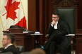 Speaker Nathan Cooper listens to the delivery of the 2024 provincial budget at the Alberta Legislature, in Edmonton Thursday Feb. 29. Photo by David Bloom