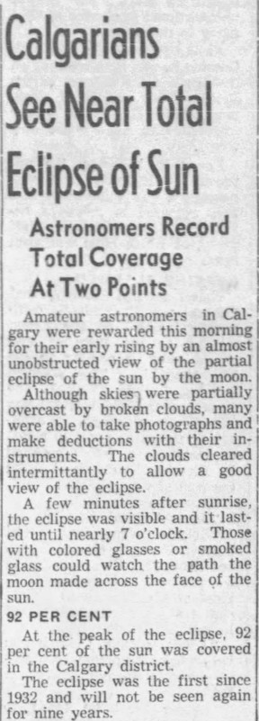 Calgary Herald; July 9, 1945.
