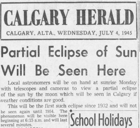 Calgary Herald; July 4, 1945.