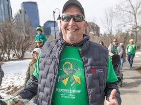 Hope in Motion parade for Green Shirt Day in Calgary