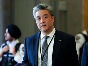 Independent MP Han Dong arrives to appear as a witness at the Public Inquiry Into Foreign Interference in Federal Electoral Processes and Democratic Institutions in Ottawa on Tuesday, April 2, 2024.