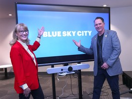 Cindy Ady and Brad Parry at Calgary's Blue Sky City rebrand